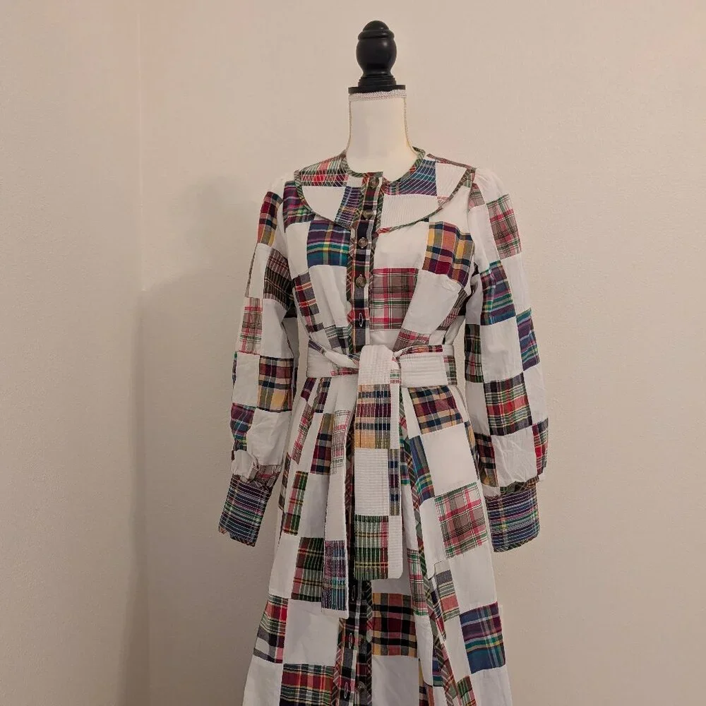 🩷 Sézane Robe Loisa Patchwork Button Up Belted Maxi Dress 🩷 - Picture 7 of 9